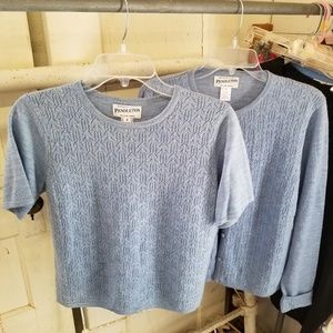 Vintage Blue Pendleton Medium Large Sweater Set
